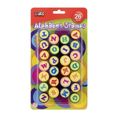 Kids 26 Pack Alphabet Stamps Capital Letters Set ABC Self Ink Stamps ...