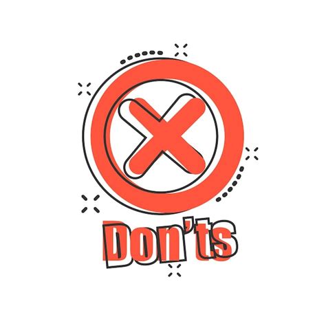 Premium Vector | Don'ts sign icon in comic style Unlike vector cartoon ...