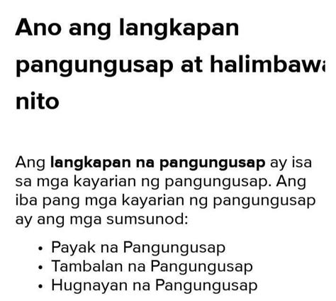 langkapan na pangungusap example po pls - Brainly.ph