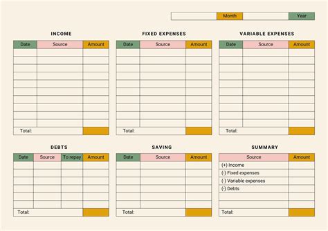 Monthly Budget Excel Template Free