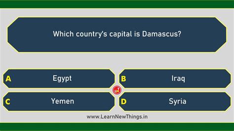 Countries & Capitals Quiz - Part 1/15 | 12 Questions | World General ...