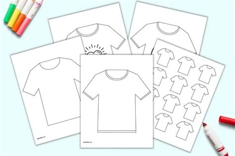 Free Printable White T-Shirt Template (blank t-shirt coloring pages ...