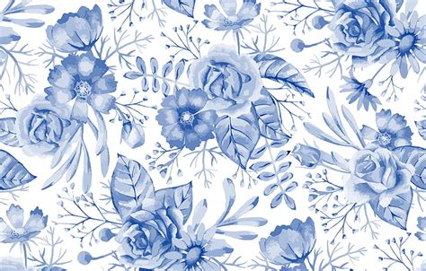 4K Floral Pattern - Blue Floral Pattern Wallpapers Top Free Blue Floral ...