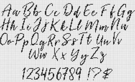 Cursive Cross Stitch Alphabet Hand Writing Cross Stitch Font - Etsy