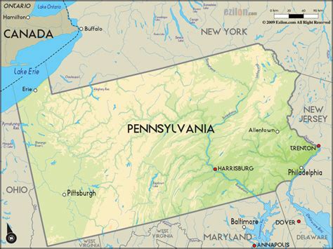 Pennsylvania Map - ToursMaps.com