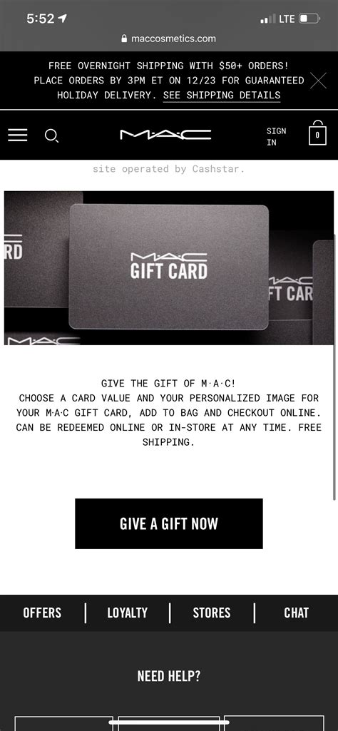 Gift Card Landing Page | Mac gift card, Gift card, Cosmetics gift