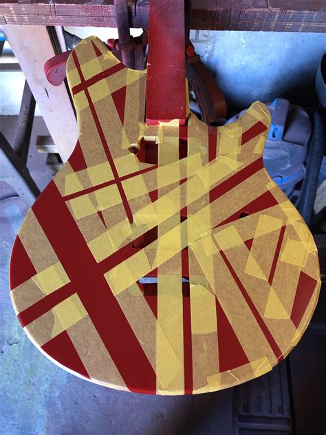 Spend a whole afternoon taping. My take on a Frankenstrat paint job.