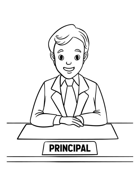 School Principal Isolated Coloring Page for Kids 13801580 Vector Art at ...