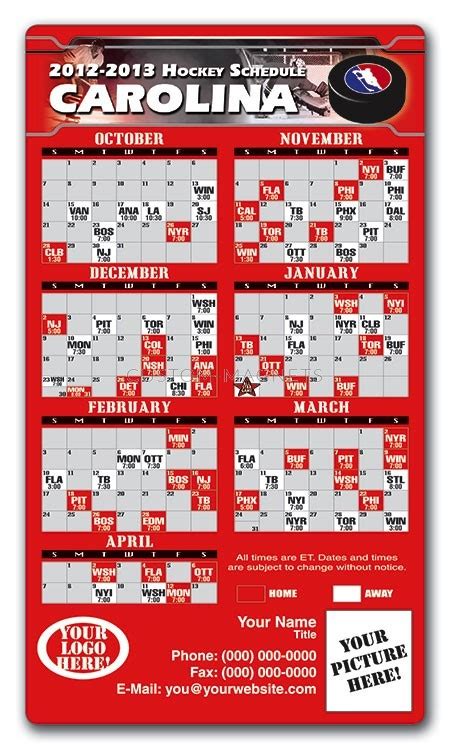 Carolina Hurricanes Home Schedule Printable - Printable Schedule