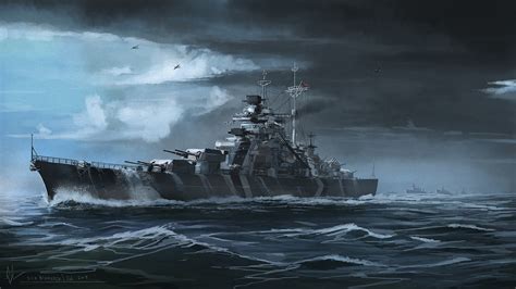 Download Military German Battleship Bismarck Art