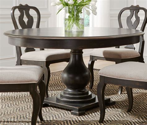 Liberty Chesapeake Antique Black Extendable Round Dining Table ...