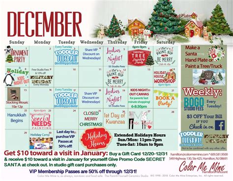 December Calendar of Events! - Princeton