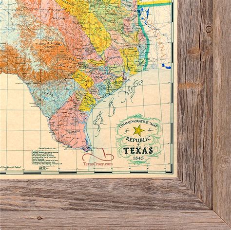 Buy Republic of Texas Map 1845 Framed - Historical Maps and Flags ...