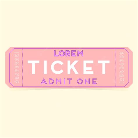 Premium Vector | Pink ticket template on yellow background. Simple design