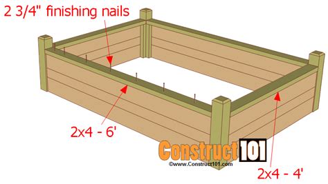 Raised Garden Bed Plans - With Bench - Construct101