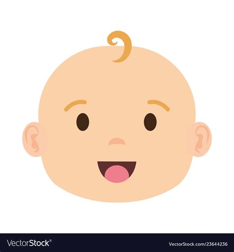 Cute and little boy baby head character Royalty Free Vector