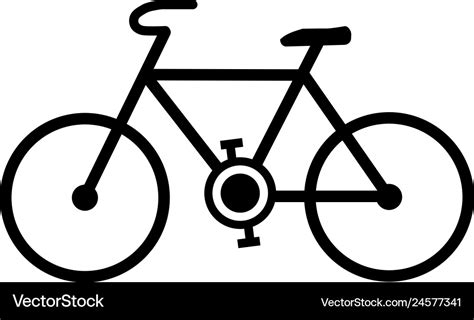 Simple bicycle icon black lines bike drawing Vector Image