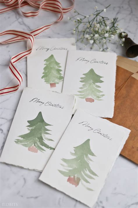 Easy DIY Watercolor Christmas Cards - No Skills Required! - Tidbits