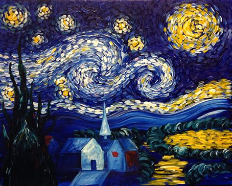 Van Gogh's Starry Night - Pinot's Palette Painting