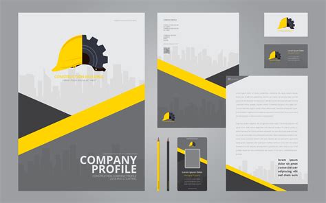 Construction Company Profile Template Vector Art, Icons, and Graphics ...