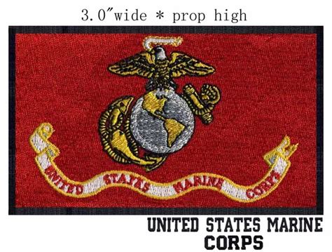 United States Marine Corps Flag embroidery patch 3" wide shipping/Corps ...