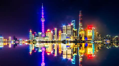 Stunning Shanghai Skyline at Night - backiee