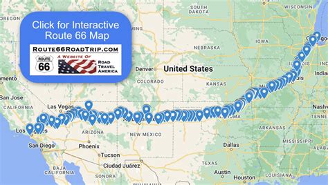 Free Route 66 interactive map and trip planner of Mother Road states ...