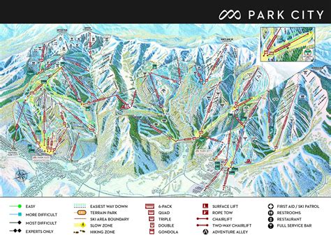 Plan des Pistes et Sentiers de randonnées de Park City