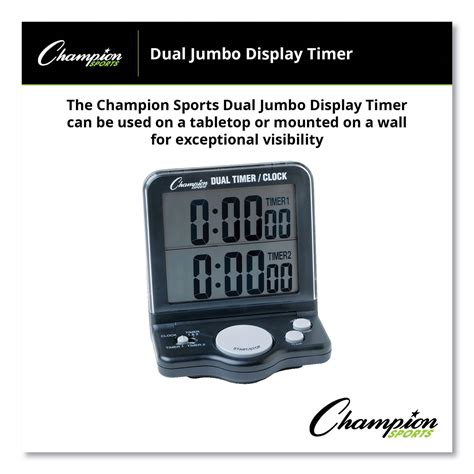 Dual Timer/Clock with Jumbo Display, LCD, 3.5 x 1 x 4.5, Black - Nifty ...