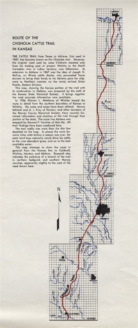 Route of the Chisholm cattle trail in Kansas - Kansas Memory