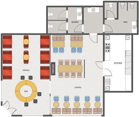 Fancy Restaurant Floor Plan - floorplans.click