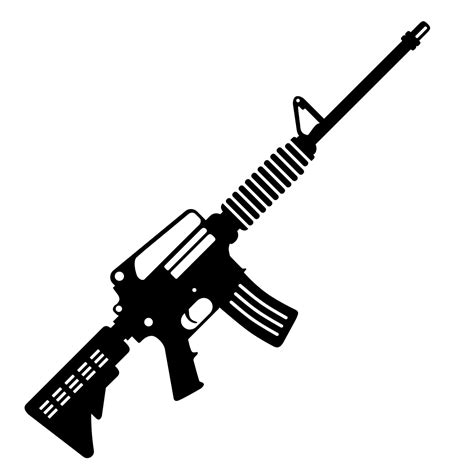 Assault Rifle Silhouette Png Ar 15 Decal Free Transparent Png Download ...