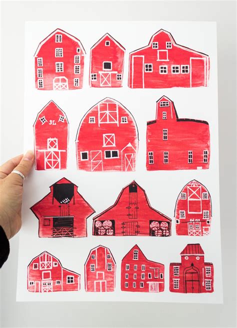 Red Barn Painting Red Barns Art Red Barn Print Watercolor - Etsy