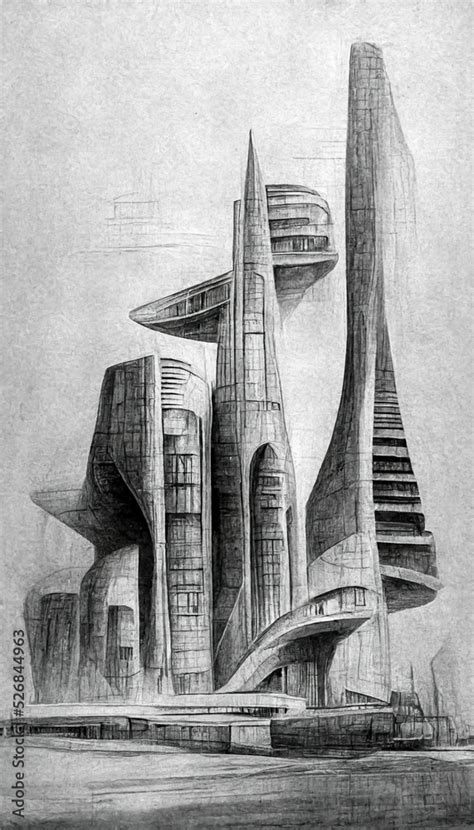 Futuristic Building Sketch