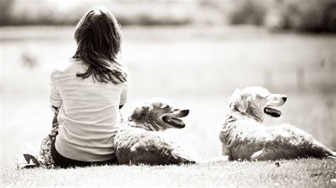 Girl With Dogs Mac Wallpaper Download | AllMacWallpaper