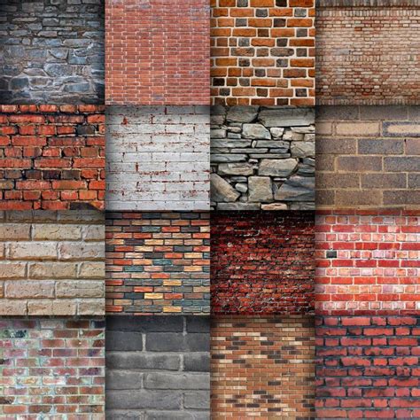 Brick Walls Digital Paper Brick Textures 16 Designs 12in - Etsy | Brick ...