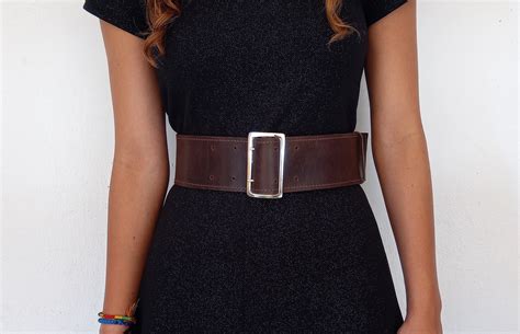 Dark brown wide leather belt Waist belt Womens leather belt | Etsy