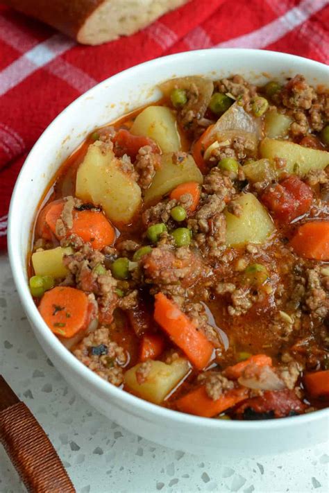 Hamburger Stew (One Easy Quick and Economical Meal)