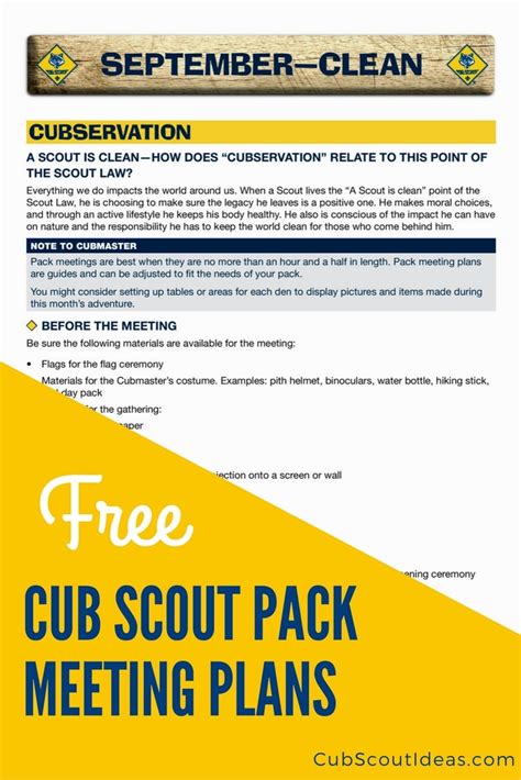 Free Cub Scout Pack Meeting Plans Save You Time | Cub Scout Ideas