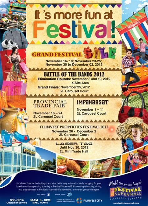 Festival Mall Events For November to December 2012 | Pamurahan - Your ...