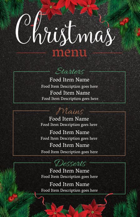 Christmas Eve Dinner Menu Template | PosterMyWall