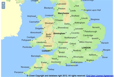 Towns In England Map