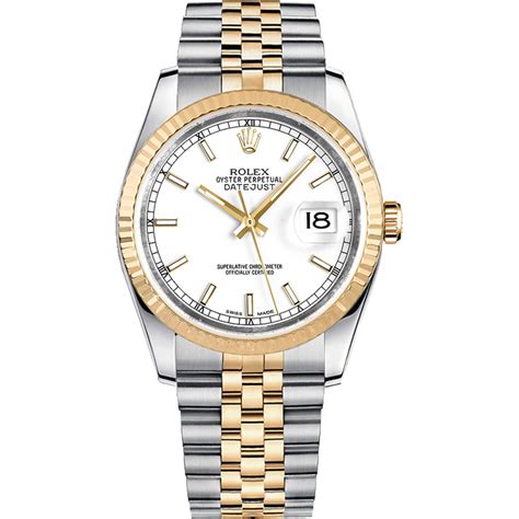 Rolex Gold Steel Datejust | White Dial 116233