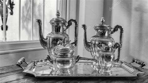 Antique silver tea set Stock Photo by ©derejeb 48248847