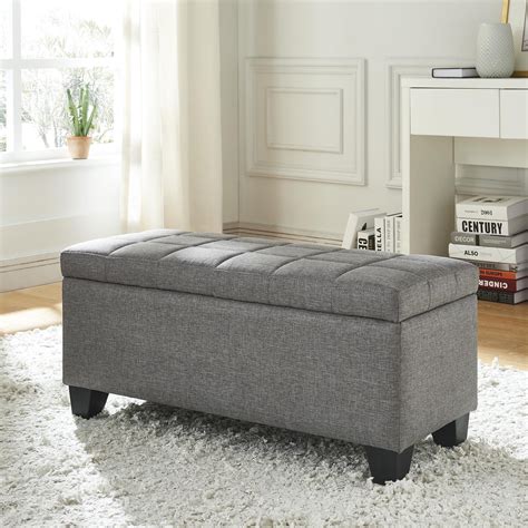 Worldwide Home Fabric Storage Ottoman, Grey - Walmart.com