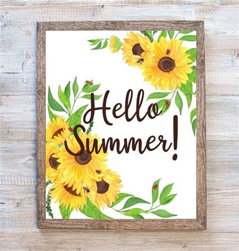 Hello Summer Printable, Hello Summer Print, Summer Printable ...