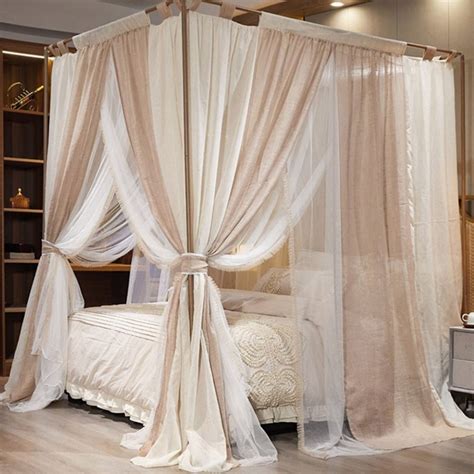 Romantic Double Layers Canopy Drapery Curtains Linen - Etsy