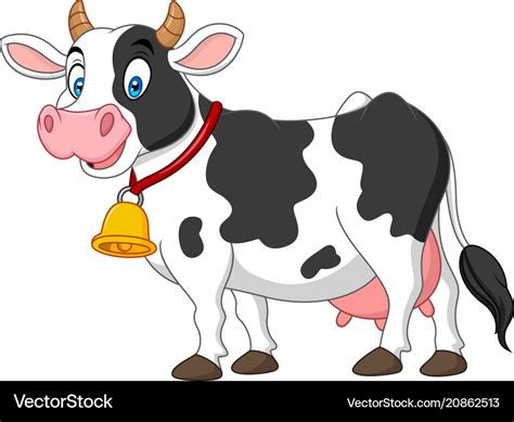 Cartoon happy cow Royalty Free Vector Image - VectorStock