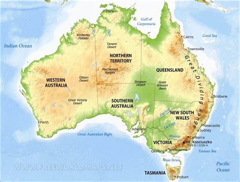 Australia Map With Physical Features - Gabbey Christalle