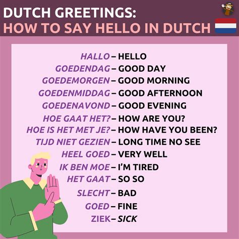 Greeting in Dutch 👋🏻 🤚🏻 | Dutch words, Learn dutch, Dutch phrases